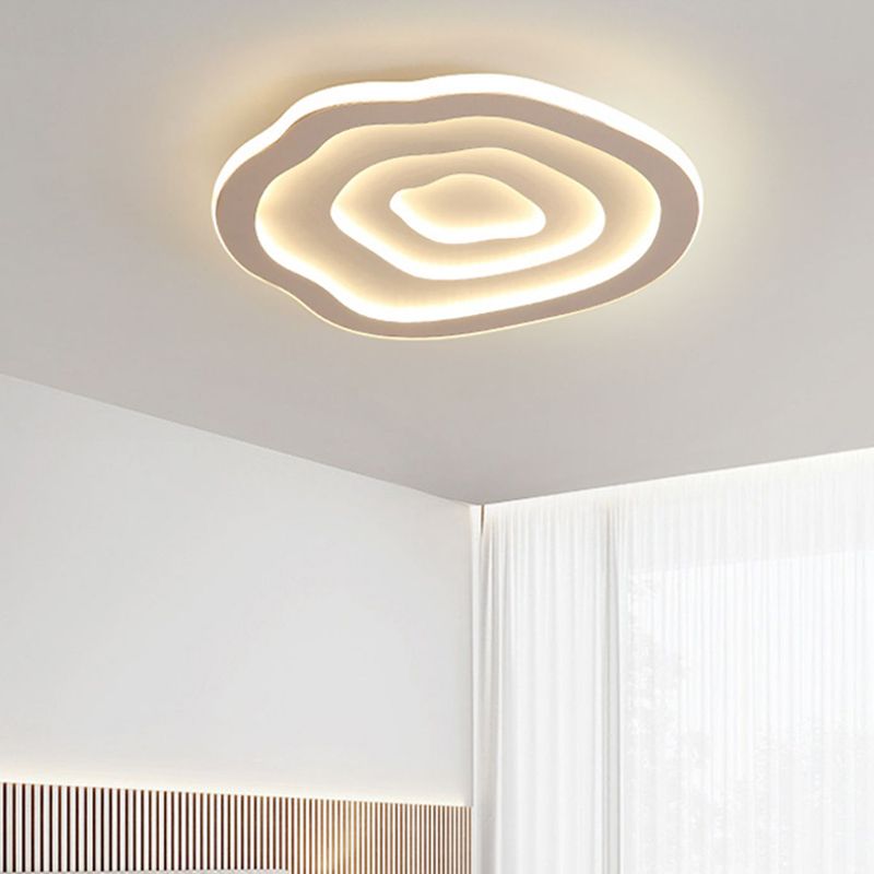 Modern Single White Flush Mount Lighting Unique LED Ceiling Light with Acrylic