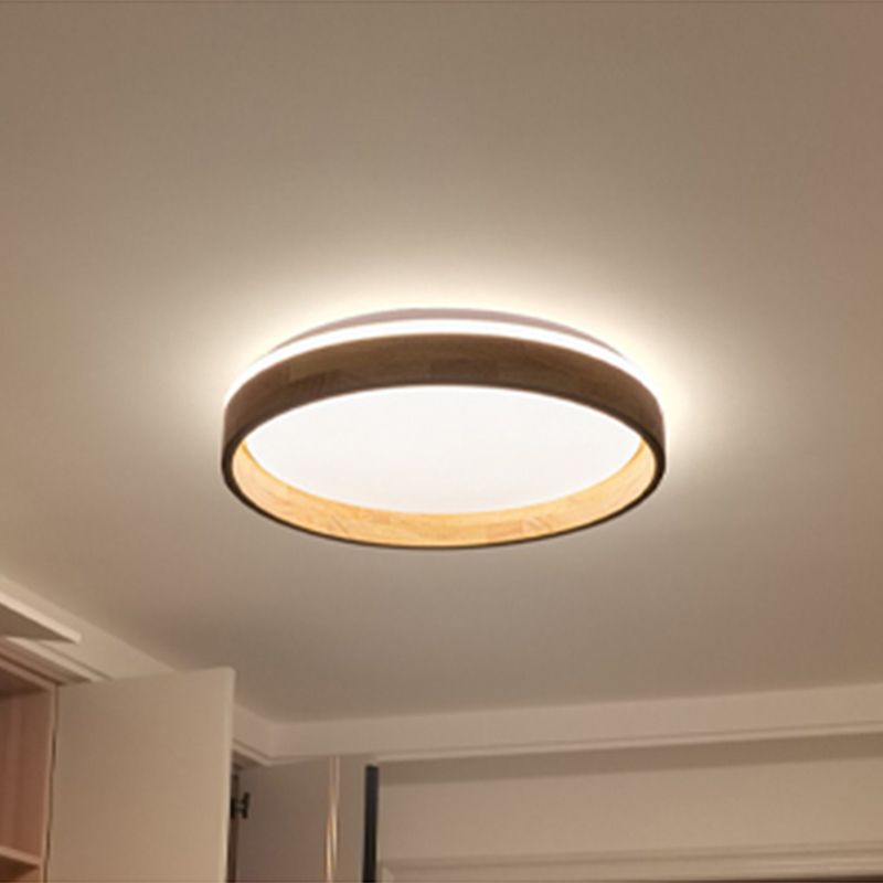 Wood Flush Light Modern Minimalist Style Flush Mount Light Fixtures for Living Room