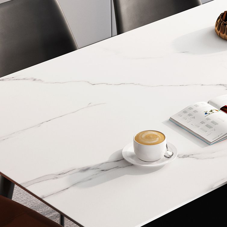 Estilo moderno Home Stoner Stone Comedor Mesa 4 Piernas Mesa rectangular en blanco