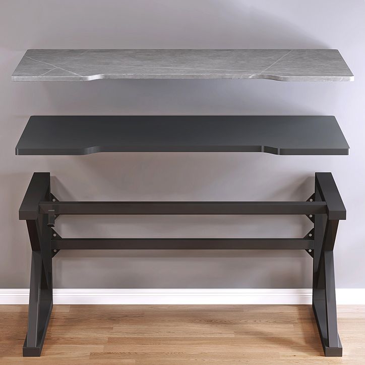 Industrial Stone Office Desk 23.62-inch Wide Sled Base Writing Desk