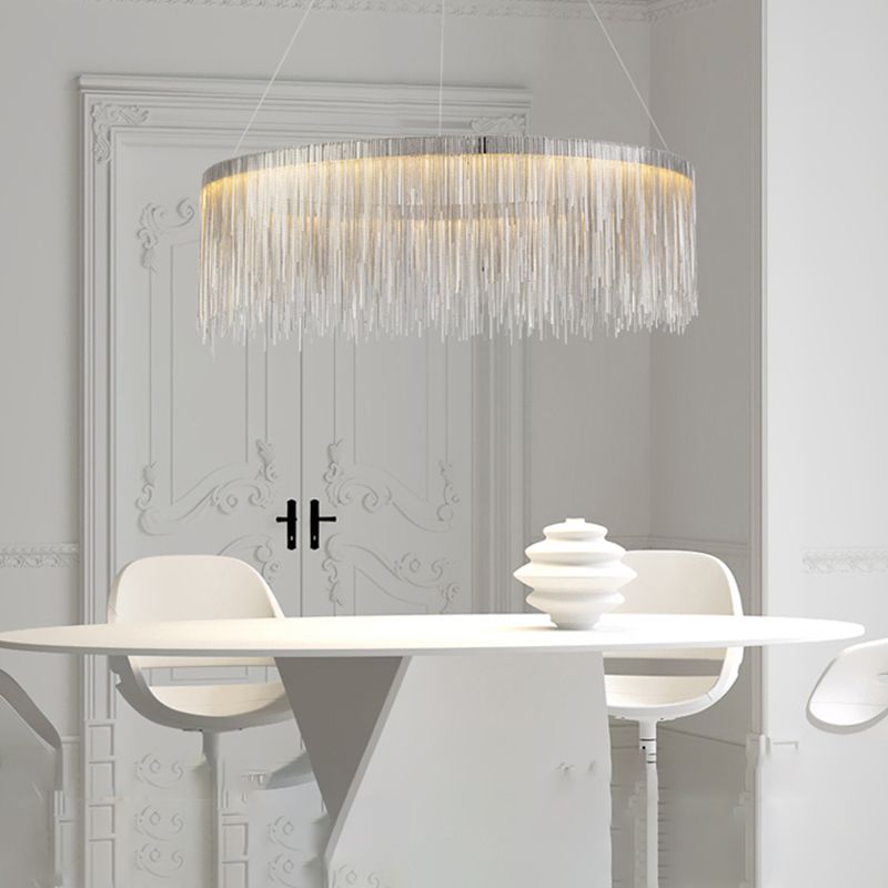 Postmodern Style Tassel Chandelier Light Nordic Minimalist Style Pendant Lamp for Bedroom