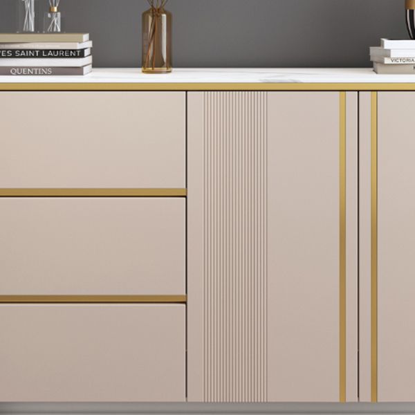 Glam Door Sideboard Sintered Stone Sideboard with Drawers for Living Room