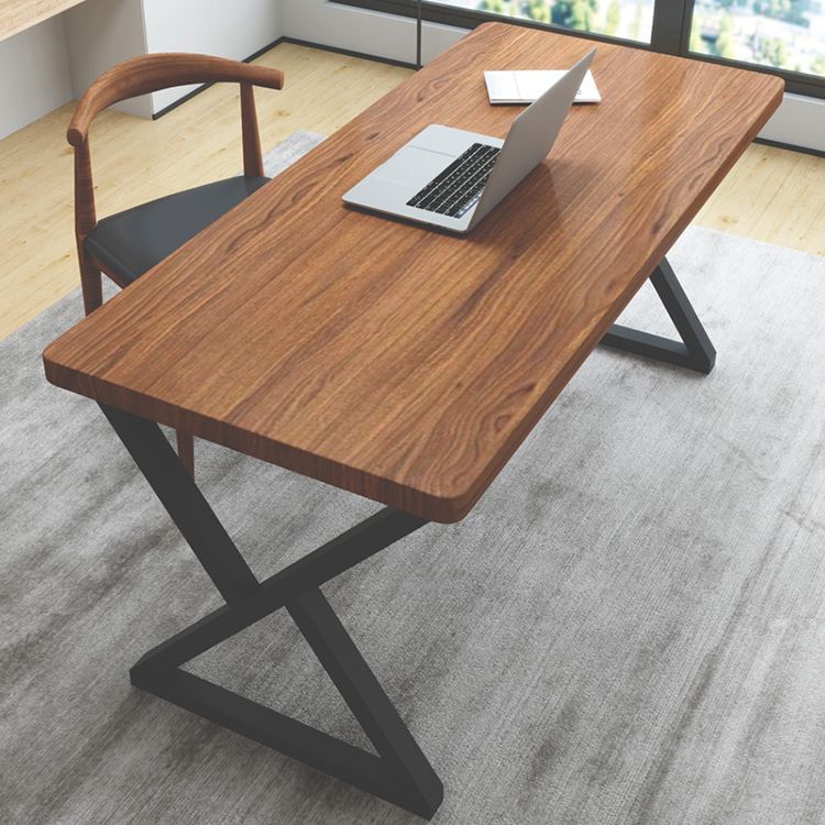 Industrial Solid Wood Writing Desk Rectangular Natural Office Desk