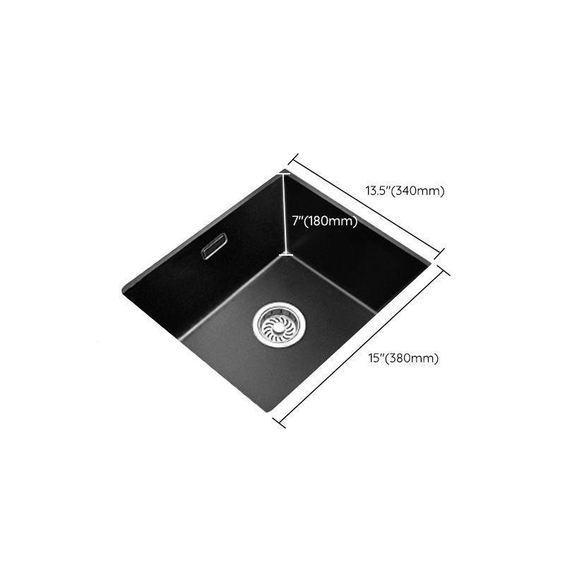 Black Undermount Kitchen Sink Single Bowl Quartz Sink with Faucet