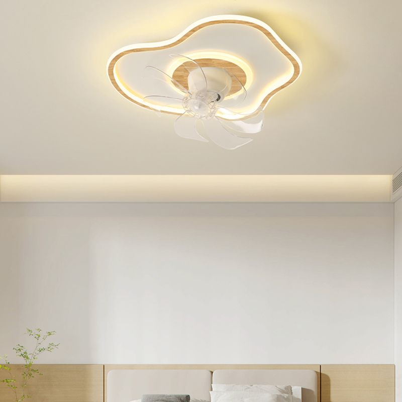 Simple Ceiling Fan Light LED Ceiling Mount Lamp with Acrylic Shade for Bedroom