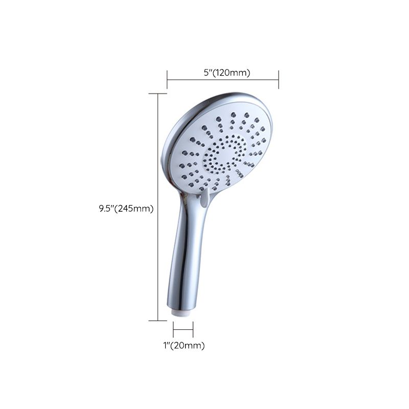 Basic Shower Head Round Plastic Handheld Shower Head in Silver