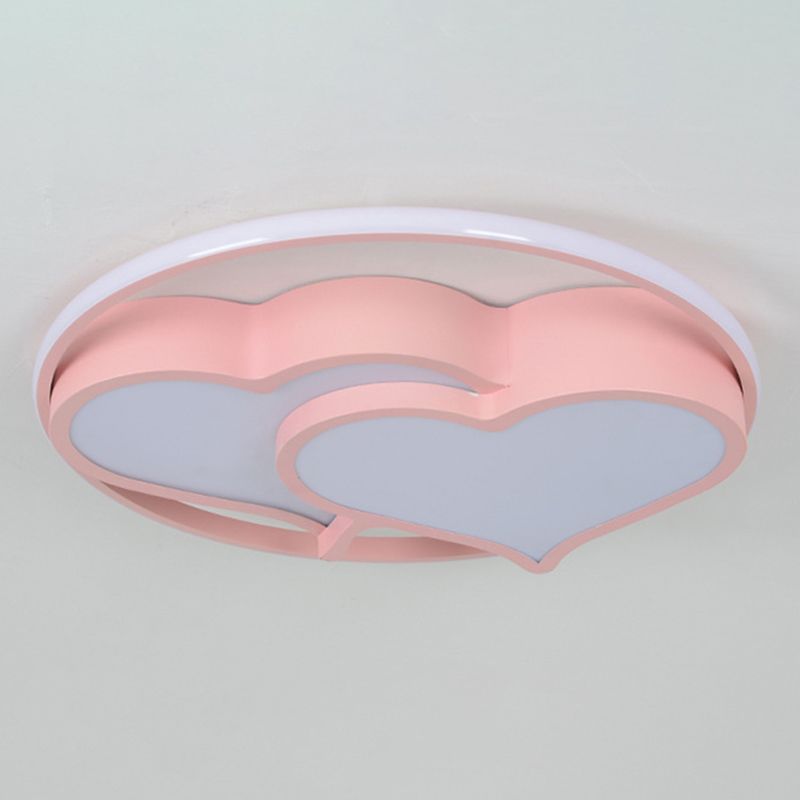 Heart Flush Mount Ceiling Light 1 Light Metal Kids Flush Mount Ceiling Light for Bedroom