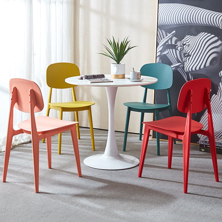 Contemporary Style Open Back Plastic Dining Side Chair for Home