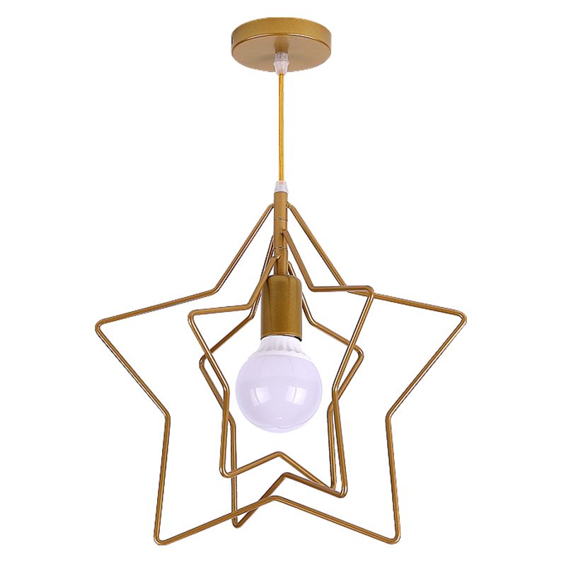 Metaalhangende hanglamp draad kooi industriële stijl hanglamp lampje armatuur voor foyer