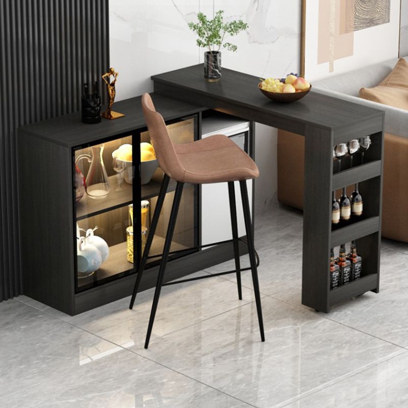 Modem & Contemporary Rectangle Wood Bar Height Pub Table for Living Room