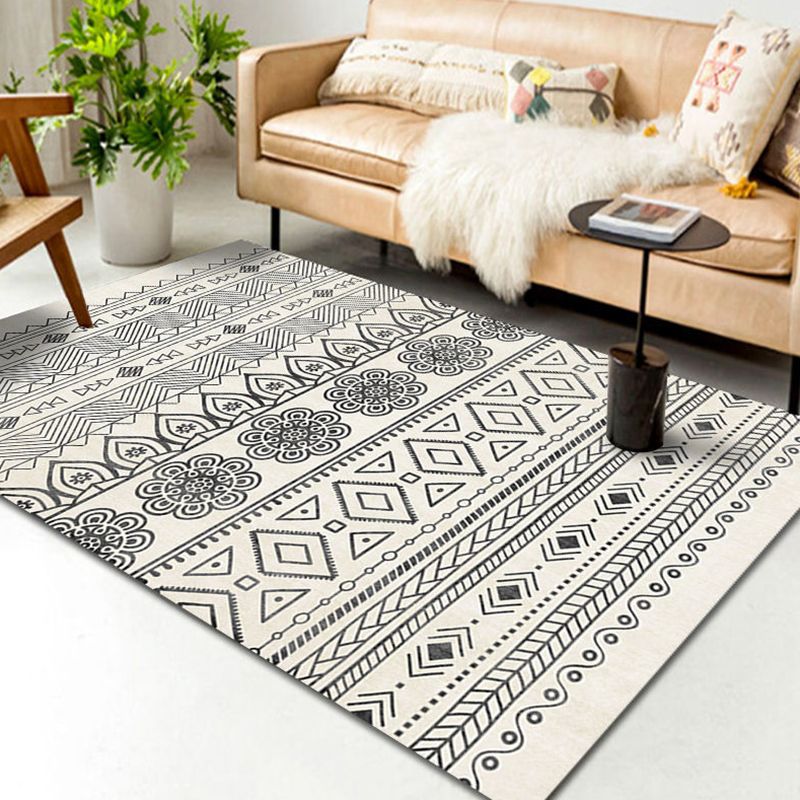 Light Color Home Decoration Carpet Retro Southwestern Print Area Rug Polyester with Washable Rug