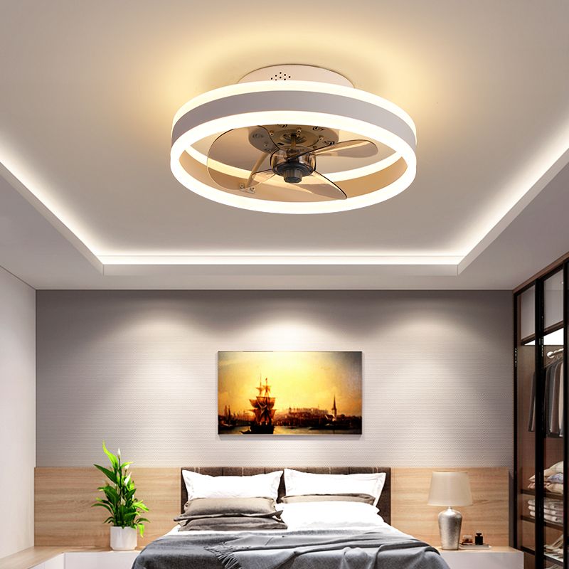 Contemporary LED Fan Light Metal Round Flush Mount Light for Living Room