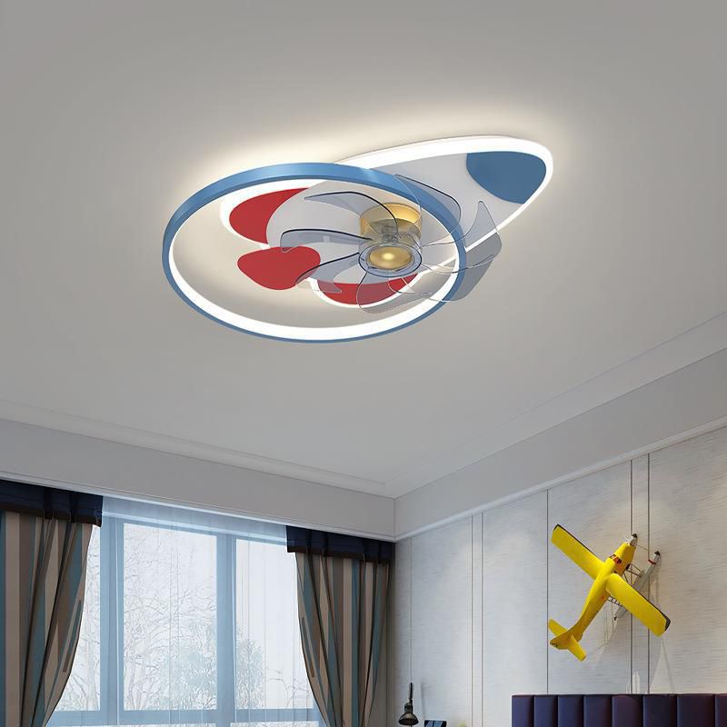 Modern Single Polished Ceiling Fan Lamp Unique Ceiling Fan Light for Dining Room