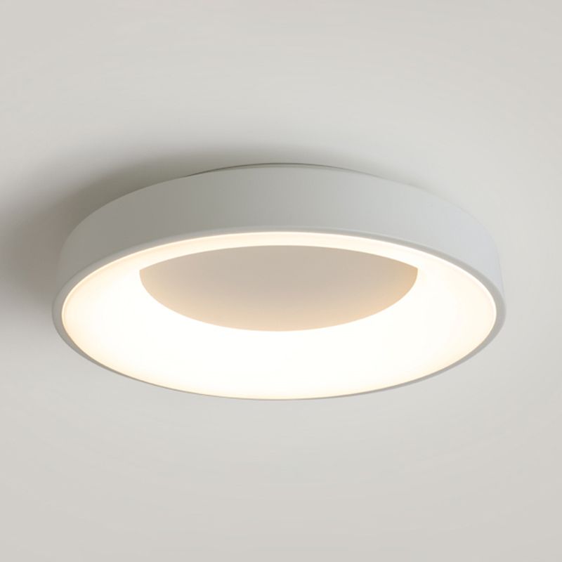 White Ceiling Light Fixture Minimalism Flush Mount with Metal for Bedroom