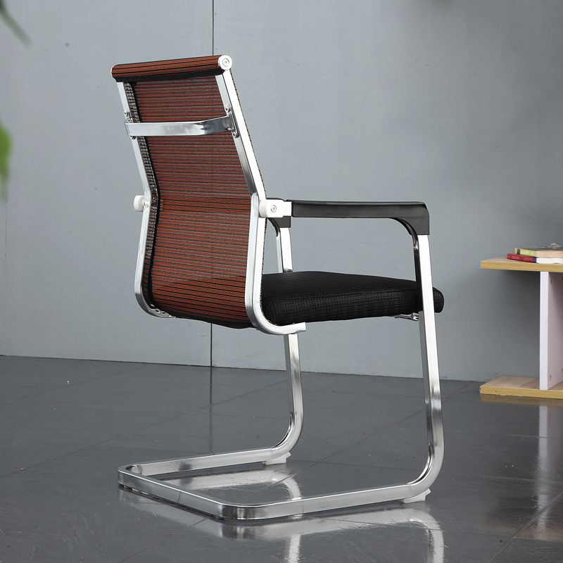 Silver Metal Modern Conference Chair With Breathable AirGrid Seat Office Chair