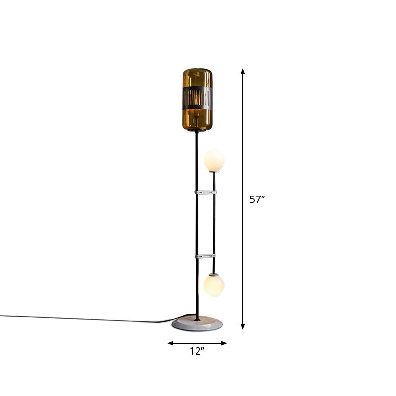 Linear/Kapsel/Bogenbodenleuchte Designer Metall Einerbulst Wohnzimmer Stehlampe in Schwarz