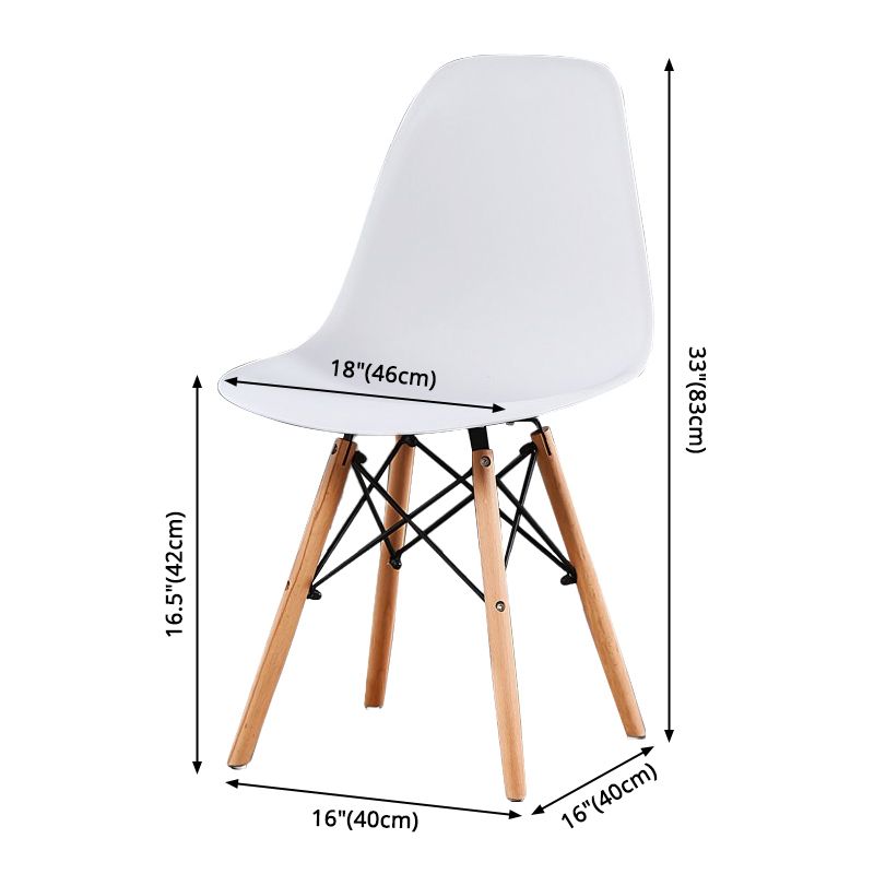 Glam Style Wooden Side Chair Matte Finish Solid Back Dining Chair for Dinning Room