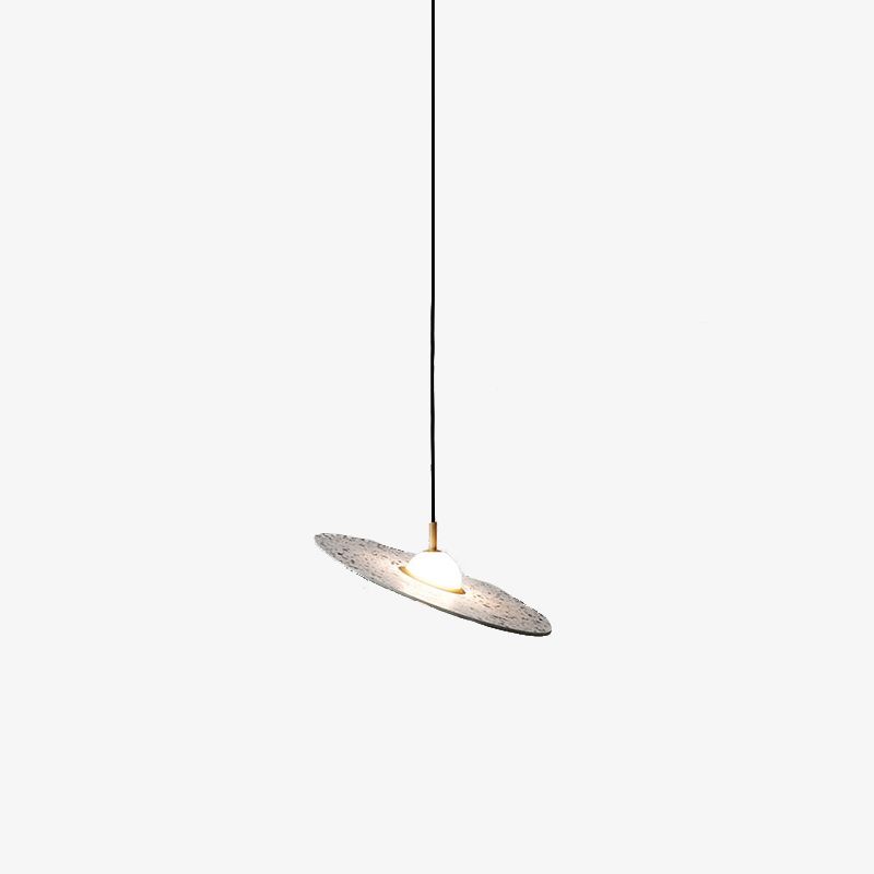 Modern Circle Pendant Light Fixture 1-Light Terrazzo Bar Hanging Ceiling Light