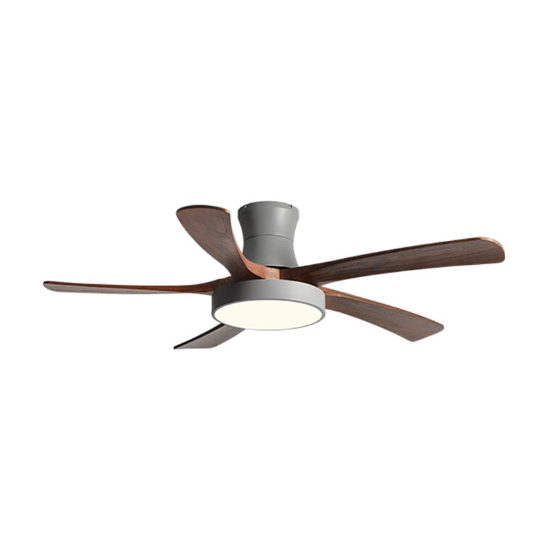 Nordic LED Ceiling Fan 5-Blade Fan Lighting with Wood for Living Room