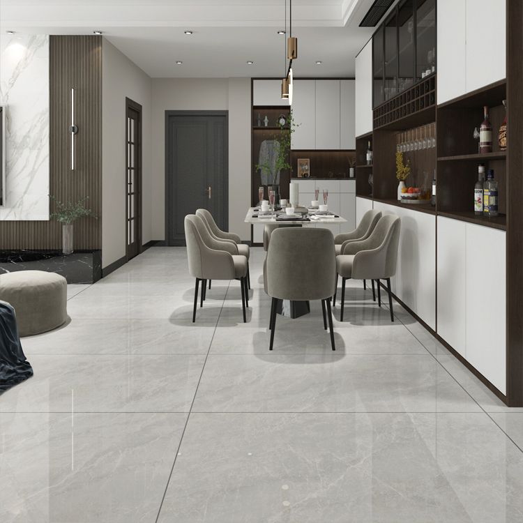 Rectangle Matte Tile Gray Marble Floor and Wall for Drawing Room