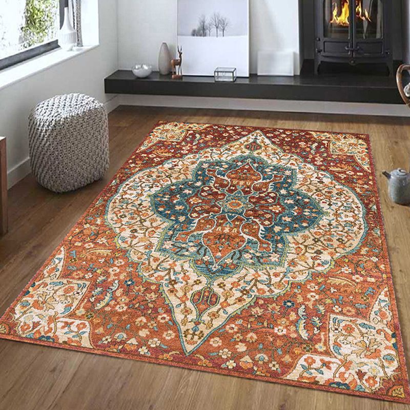 Moroccan Southwestern Print Indoor Rug Polyester Carpet Stain Resistant Area Rug for Home Decoration