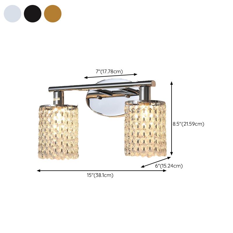 2 / 3 / 4 - Light Crystal Bath Sconce in Clear Traditional Bathroom Vanity Lighting