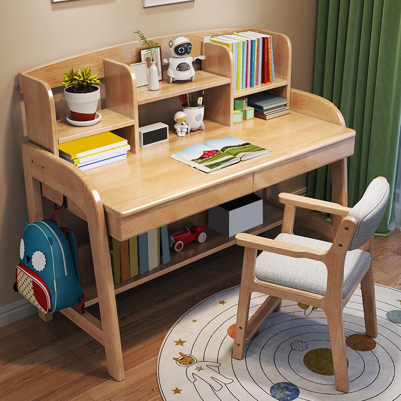 Study Desk Solid Wood Multifunctional Lifting Home with Storage Drawer Writing Desk