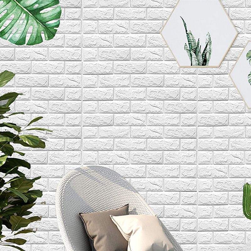 Industrial Wall Plank 3D Print Bathroom and Living Room Wall Panels Set of 200 in White