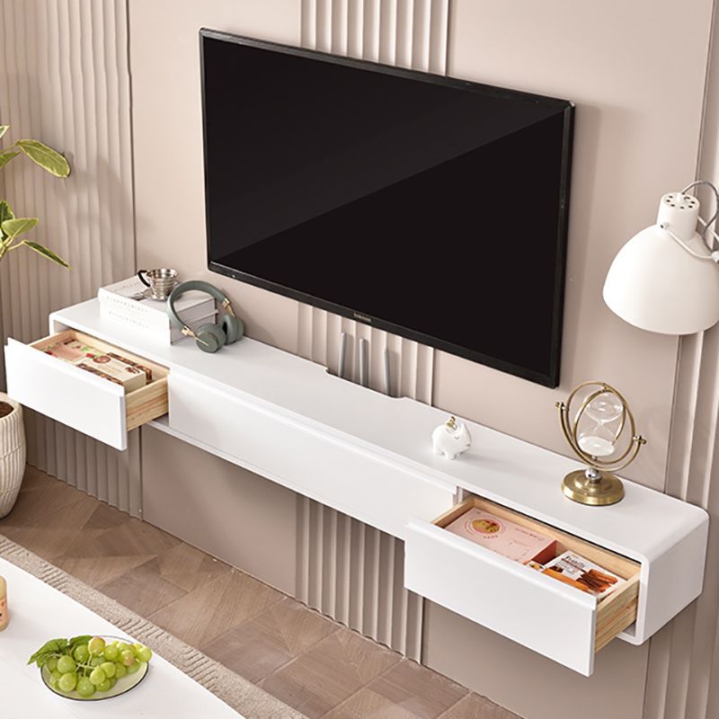 Scandinavian Wood TV Console Wall-mounted TV Media Stand with Storage for Living Room