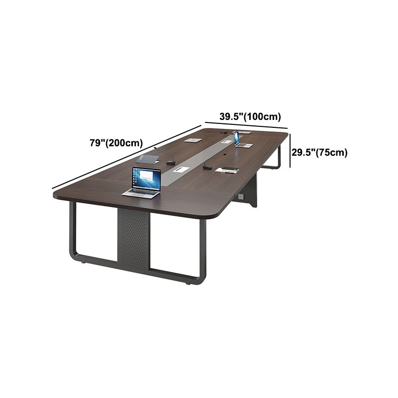 Manufactured Wood Rectangular Desk Modern Cable Management Office Desk