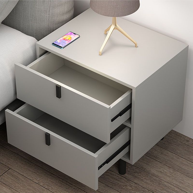 Modern Solid Wood Nightstand Legs Included Bedside Cabinet with 2 Drawers