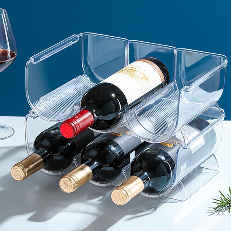 Modern Acrylic Wine Rack Bottle Tabletop Or Countertop Free-Stand Bottle Holder in Clear