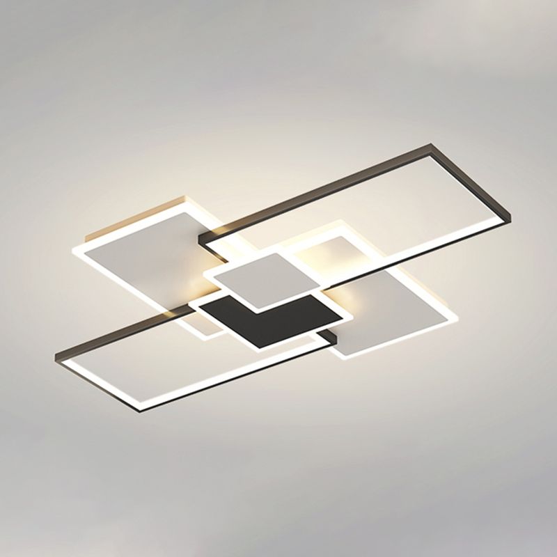 Living Room New Modern LED Flush Light Acrylic Geometric 6 Lights Ceiling Mounted Light