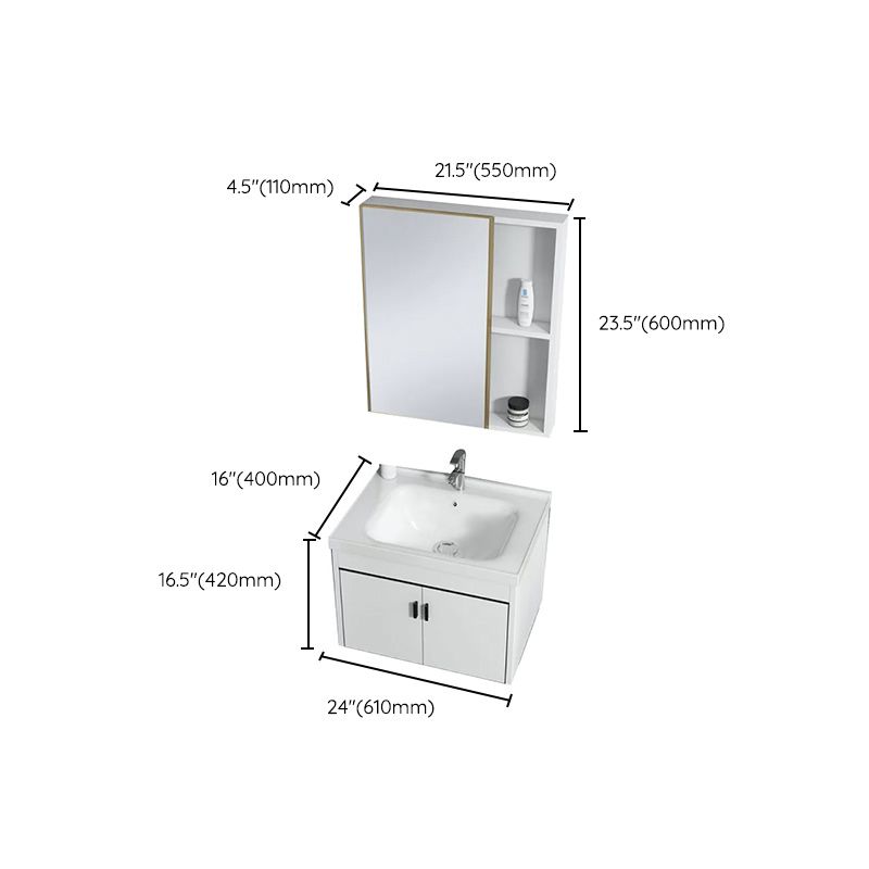 Wall-mounted Bathroom Vanity Modern Single-Sink Space Saver Vanity