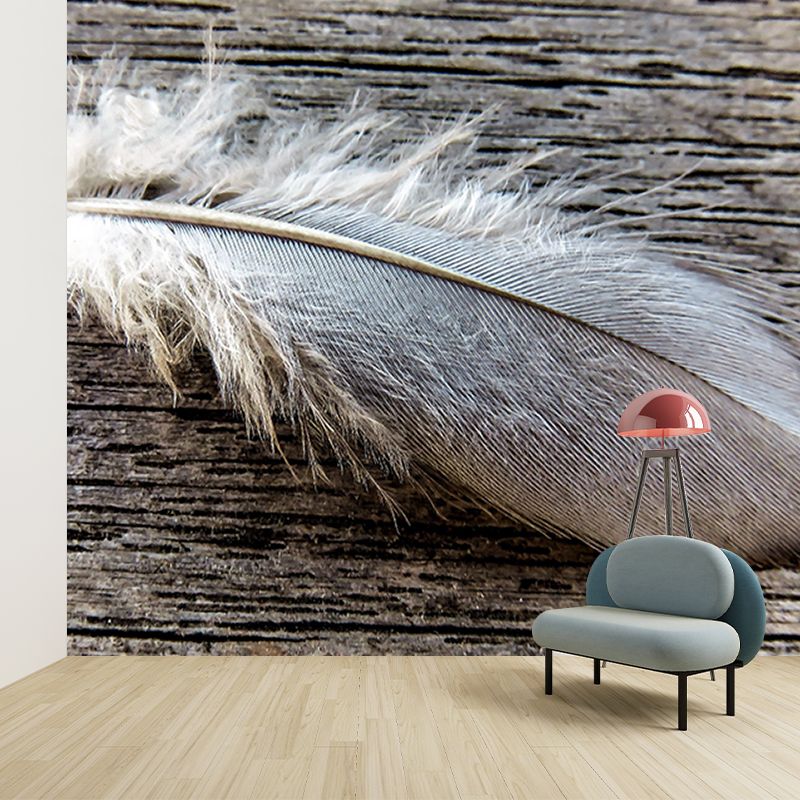 Fashionable Wall Mural Feather Pattern Sitting Room Wall Mural