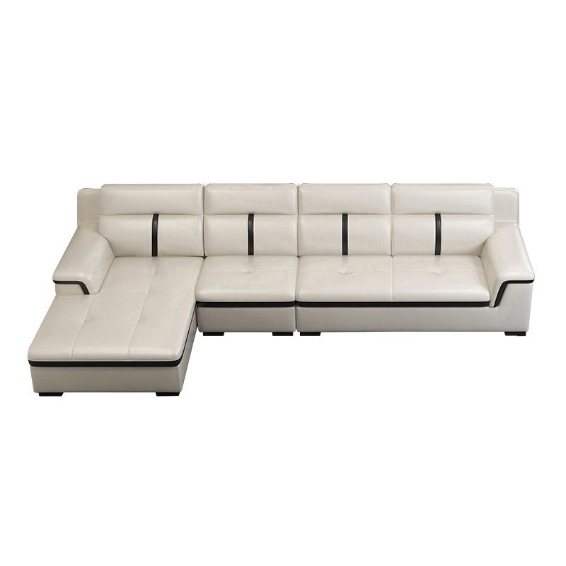 Gorgeous Style Seating White Black Sofa with Pillow Back Sofa