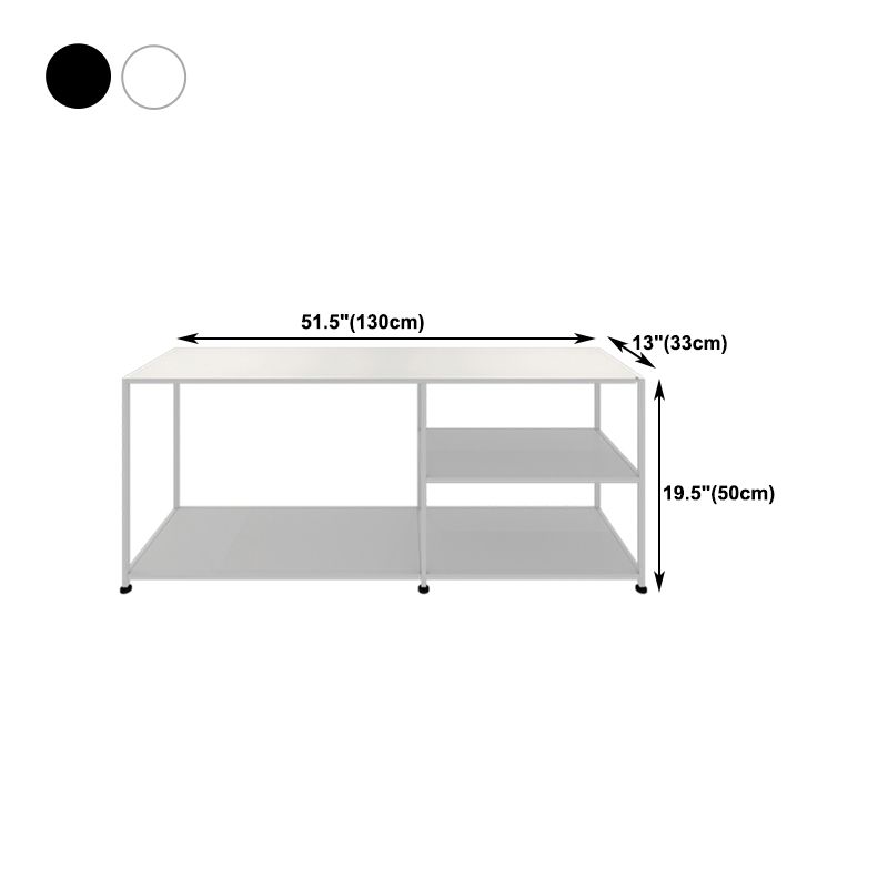 Industrial Metal TV Stand Open Storage TV Stand Console with Open Shelving