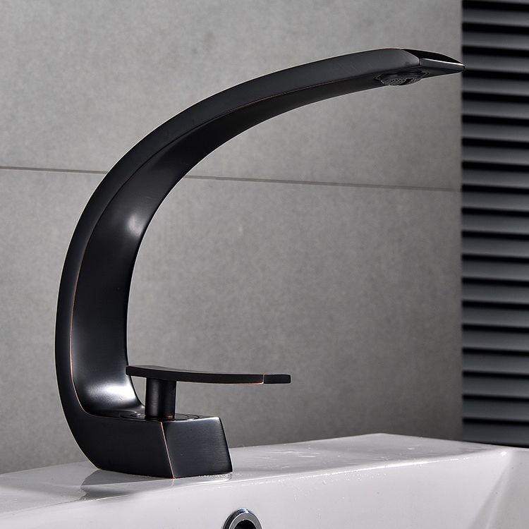 Waterfall Spout Widespread Lavatory Faucet Modern Lever Handles Sink Faucet