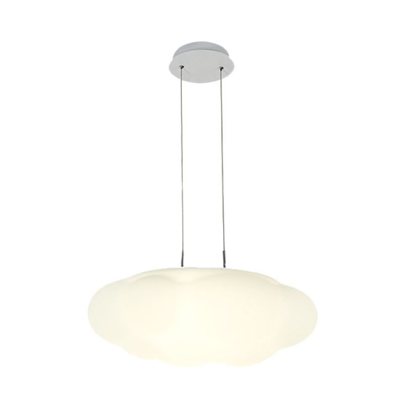 White Cluster Cloud Pendant Kids Style 1/3/5-Head Plastic LED Suspended Lighting Fixture for Child Room