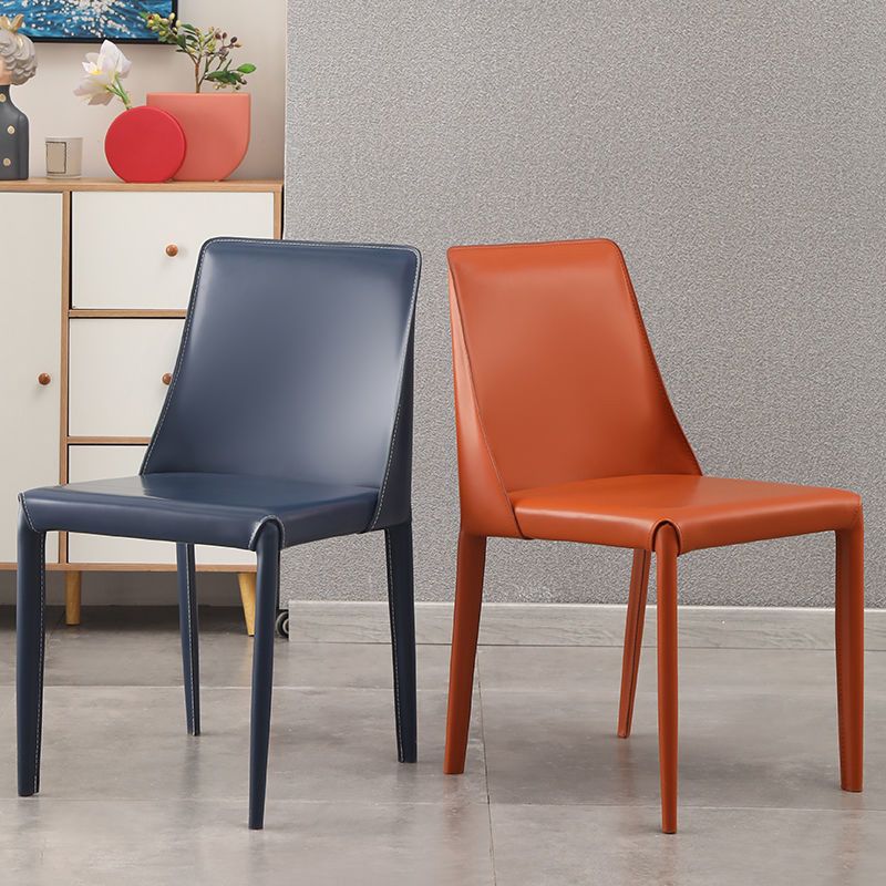 Upholstered Side Chair Leather Armless Dining Chair for Dining Room