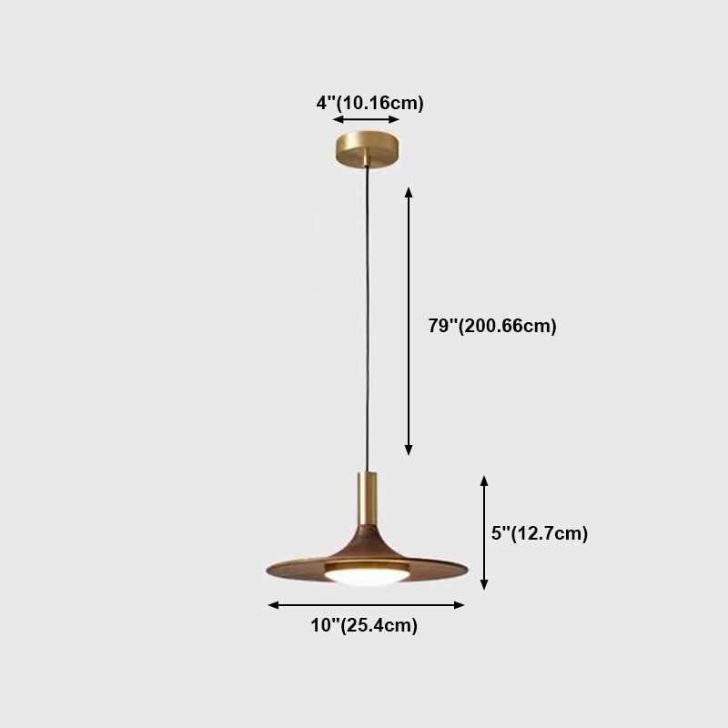 Contemporary LED Hanging Light Wooden Pendent Light for Living Room Bedroom