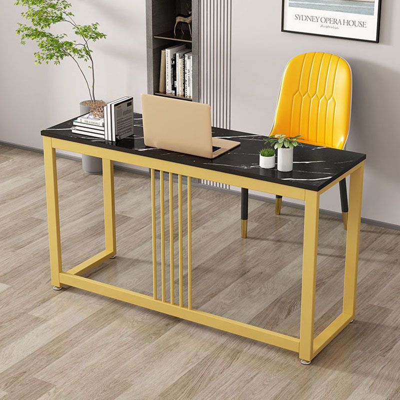 15.7 Inch Wide Writing Desk Rectangular Glam Wooden Office Desk