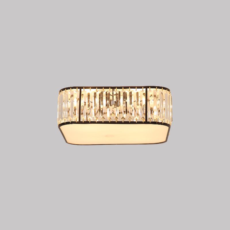 Square Flush Mount Modernism Crystal Ceiling Light Fixture for Bedroom