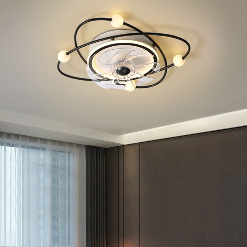 Luce a ventola a filo rotondo Nordic Light Acrilico LED LAD SEMI FLUSH LAMO