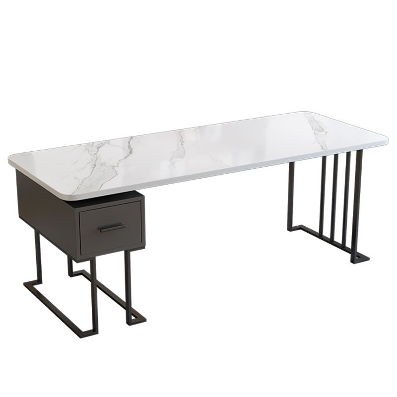 Contemporary Stone Writing Desk Metal Rectangular Office Desk