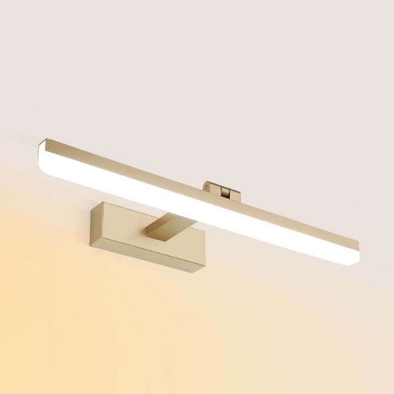 Metal Linear Shape Mirror Wall Light Modern 1-Light Mirror Wall Mount Light