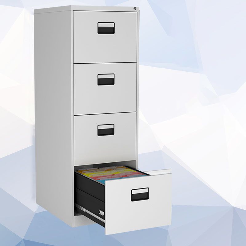 Contemporary File Cabinet Metal Frame Vertical File Cabinet with Lock Office