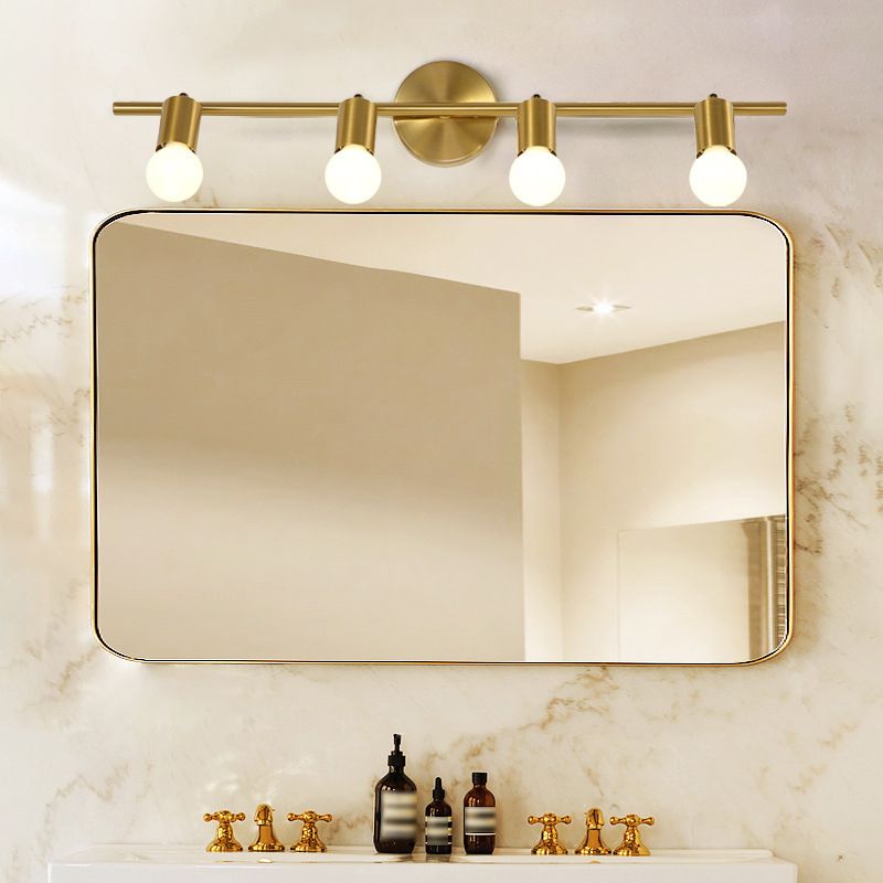 2/3/4-Light Bath Vanity Lighting Golden Metal Light for Bathroom