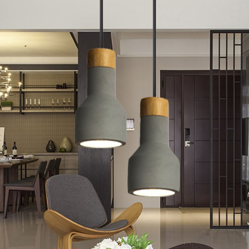 Nordic Stylish Ceiling Pendant Torch Shape One Light Cement Hanging Light for Bedroom Hotel