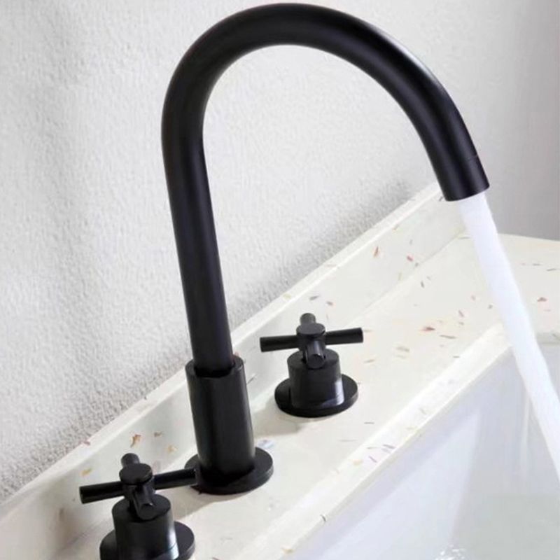 High-Arc Basin Faucet Cross Handle Vanity Faucet for Bathroom